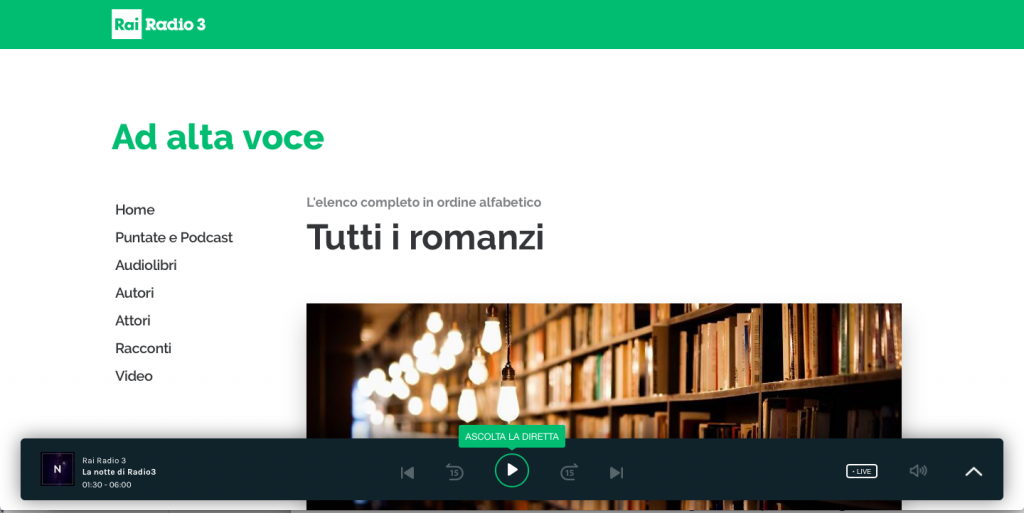 Rai Radio 3 Ad Alta Voce Audiolibri Gratuiti Iagoves2020