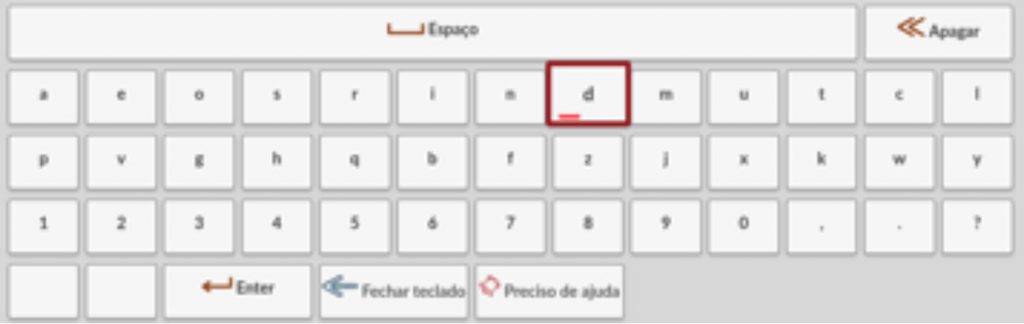 Figure 2. Keyboard initial state and scanning over letter 'd'